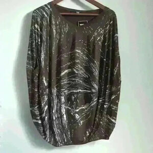 UNIQ | Brown Women's Oversized Dolman Sleeve Blouse Size  Medium